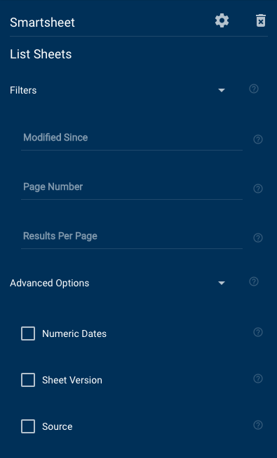 List Sheets Smartsheet